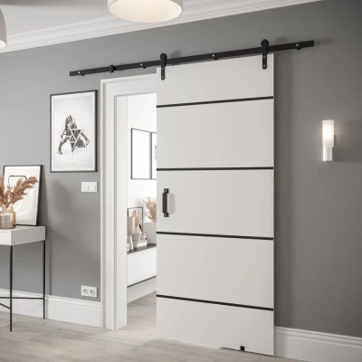LEONTINA 3 vasalattal ellátott tolóajtó - 90 cm, fehér