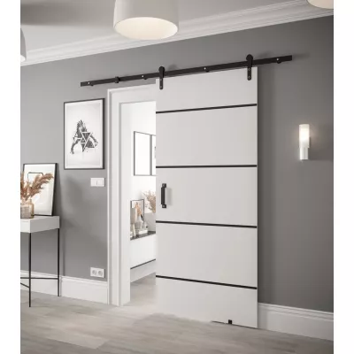LEONTINA 3 vasalattal ellátott tolóajtó - 90 cm, fehér