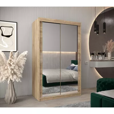 Tolóajtós gardróbszekrény 120 cm széles TIMEA 3 - sonoma tölgyfa