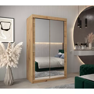 Tolóajtós gardróbszekrény, 120 cm széles, TIMEA 3 - artisan tölgyfa