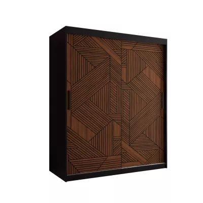 MADELEIN 2 tolóajtós gardróbszekrény - szélesség 150 cm, fekete / diófa