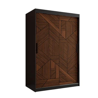 MADELEIN 2 tolóajtós gardróbszekrény - szélesség 120 cm, fekete / diófa
