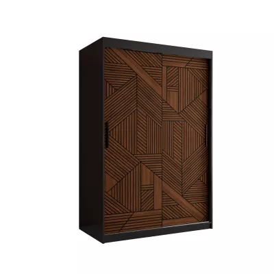 MADELEIN 2 tolóajtós gardróbszekrény - szélesség 120 cm, fekete / diófa