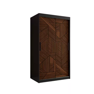 MADELEIN 2 tolóajtós gardróbszekrény - szélesség 100 cm, fekete / diófa
