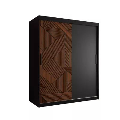 MADELEIN 1 tolóajtós gardróbszekrény - szélesség 150 cm, fekete / diófa