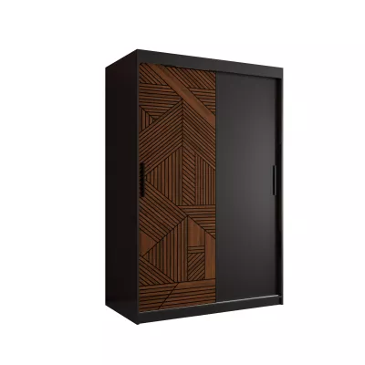 MADELEIN 1 tolóajtós gardróbszekrény - szélesség 120 cm, fekete / diófa