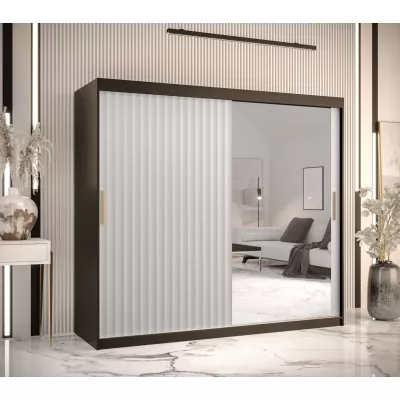RADKIN 2 tükrös ruhásszekrény - szélesség 200 cm, fekete / fehér