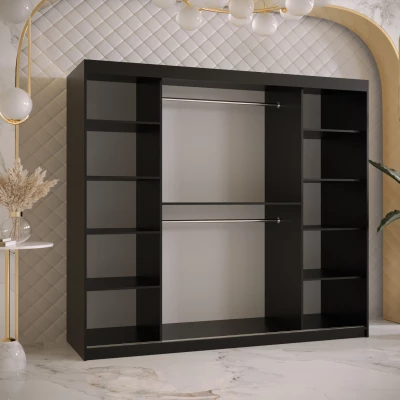 RADKIN 2 tükrös ruhásszekrény - szélesség 200 cm, fekete