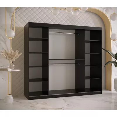 RADKIN 2 tükrös ruhásszekrény - szélesség 200 cm, fekete