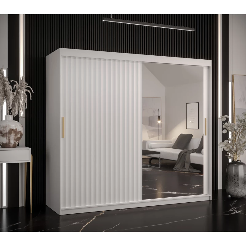 RADKIN 2 tükrös ruhásszekrény - szélesség 200 cm, fehér