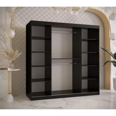 RADKIN 2 tükrös ruhásszekrény - szélesség 180 cm, fekete