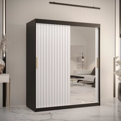 RADKIN 2 tükrös ruhásszekrény - szélesség 150 cm, fekete / fehér