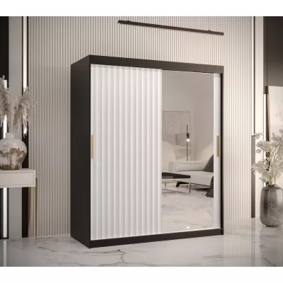 RADKIN 2 tükrös ruhásszekrény - szélesség 150 cm, fekete / fehér