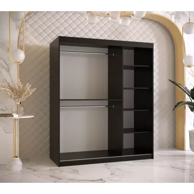 RADKIN 2 tükrös ruhásszekrény - szélesség 150 cm, fekete