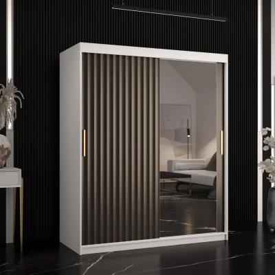RADKIN 2 tükrös ruhásszekrény - szélesség 150 cm, fehér / fekete