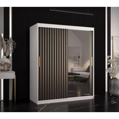 RADKIN 2 tükrös ruhásszekrény - szélesség 150 cm, fehér / fekete
