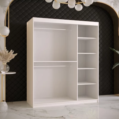 RADKIN 2 tükrös ruhásszekrény - szélesség 150 cm, fehér / fekete