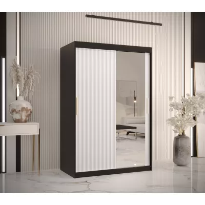 RADKIN 2 tükrös ruhásszekrény - szélesség 120 cm, fekete / fehér