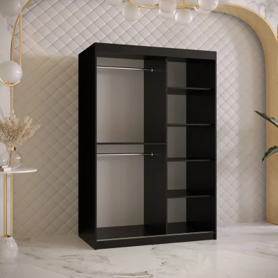 RADKIN 2 tükrös ruhásszekrény - szélesség 120 cm, fekete