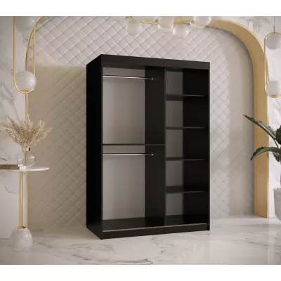 RADKIN 2 tükrös ruhásszekrény - szélesség 120 cm, fekete