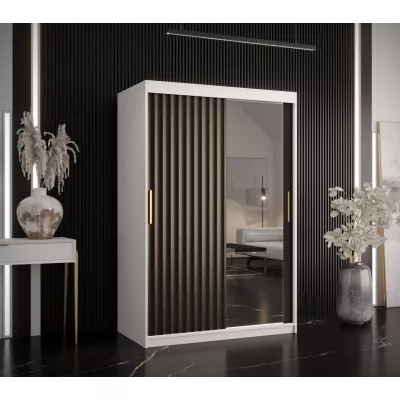 RADKIN 2 tükrös ruhásszekrény - szélesség 120 cm, fehér / fekete