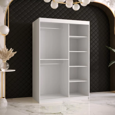 RADKIN 2 tükrös ruhásszekrény - szélesség 120 cm, fehér / fekete