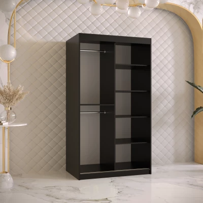 RADKIN 2 tükrös ruhásszekrény - szélesség 100 cm, fekete