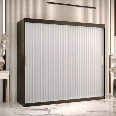 RADKIN 1 ruhásszekrény - szélesség 200 cm, fekete / fehér