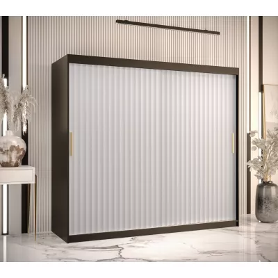 RADKIN 1 ruhásszekrény - szélesség 200 cm, fekete / fehér