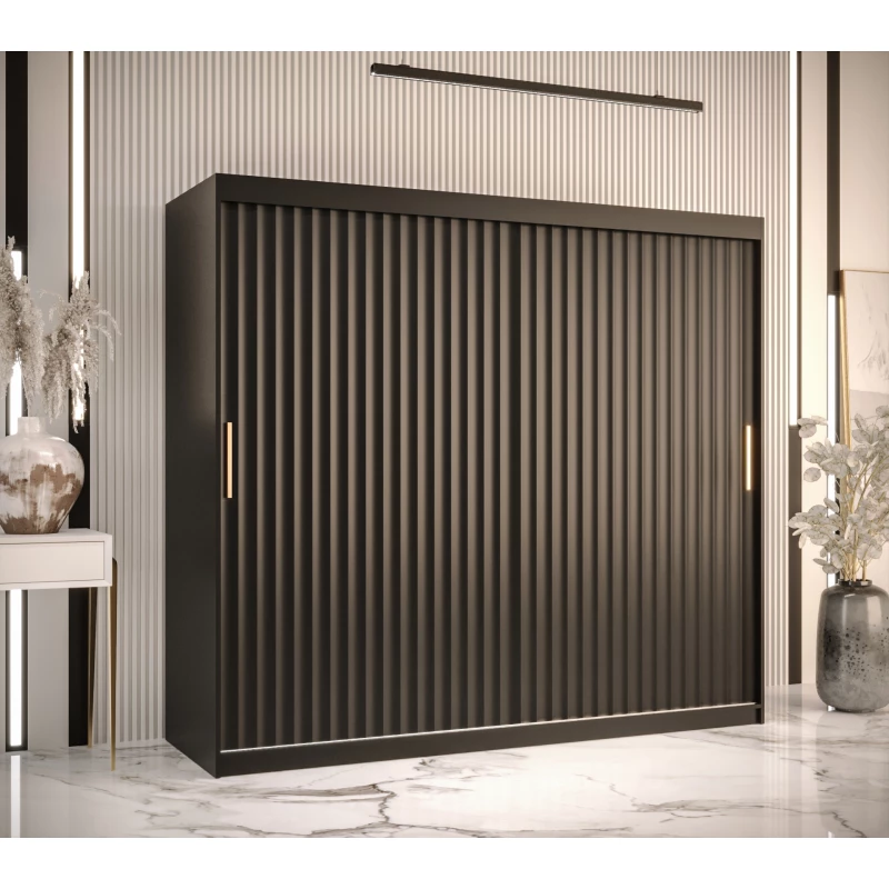 RADKIN 1 ruhásszekrény - szélesség 200 cm, fekete