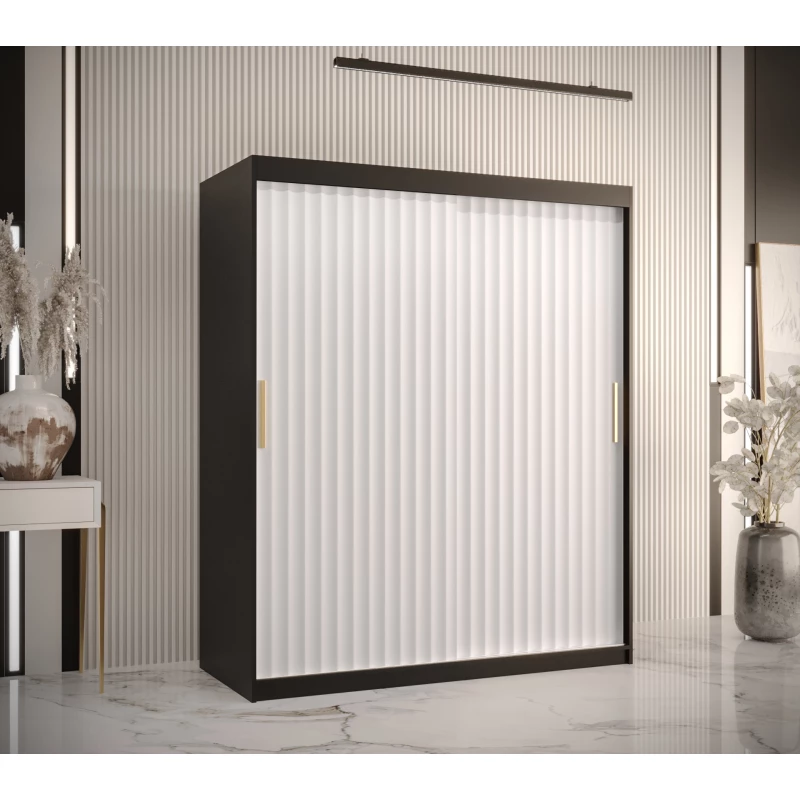 RADKIN 1 ruhásszekrény - szélesség 150 cm, fekete / fehér
