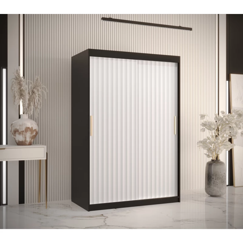 RADKIN 1 ruhásszekrény - szélesség 120 cm, fekete / fehér