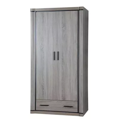 Kétajtós AIRA gardróbszekrény - szélesség 97 cm, szarvasgomba tölgyfa
