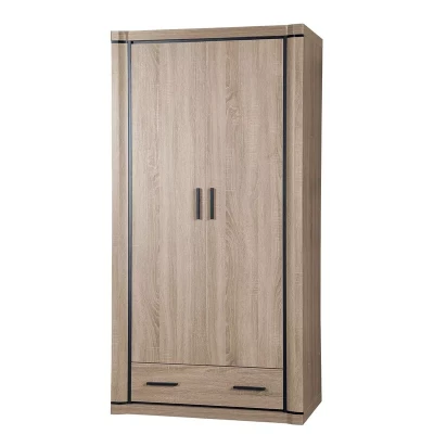 Kétajtós AIRA gardróbszekrény - szélesség 97 cm, sonoma tölgyfa