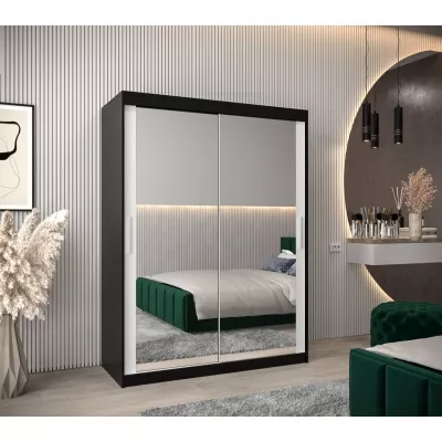 Tolóajtós szekrény 150 cm széles TIMEA 3 - fekete / fehér
