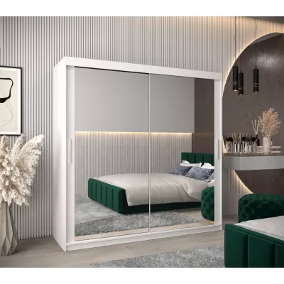 Tolóajtós gardróbszekrény, 200 cm széles, TIMEA 3 - fehér
