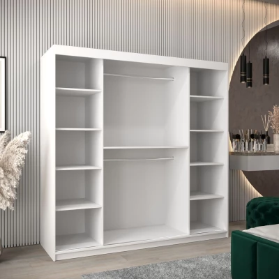 Tolóajtós gardróbszekrény 200 cm széles TIMEA 3 - fehér / artisan tölgy