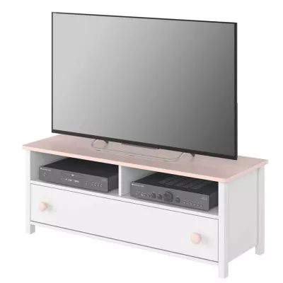 TV asztal gyerekszobába LALI - fehér / rózsaszín