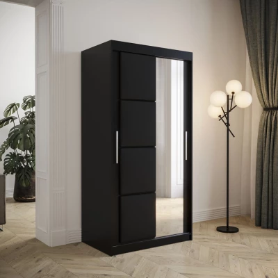 Tolóajtós ruhásszekrény 100 cm TALIA - fekete