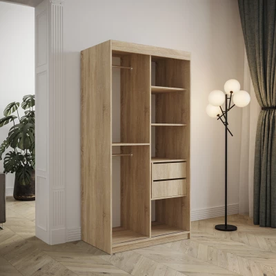 Tolóajtós ruhásszekrény 100 cm TALIA - fekete