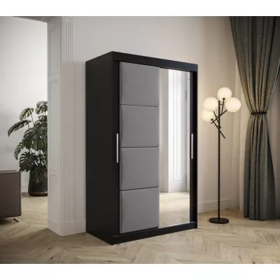 Tolóajtós gardróbszekrény 120 cm TALIA - fekete / szürke
