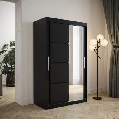 Tolóajtós ruhásszekrény 120 cm TALIA - fekete