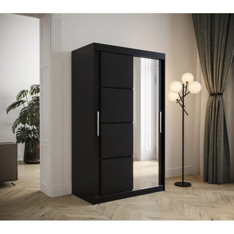 Tolóajtós ruhásszekrény 120 cm TALIA - fekete