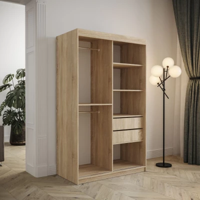 Tolóajtós ruhásszekrény 120 cm TALIA - fekete