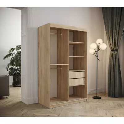 Tolóajtós ruhásszekrény 120 cm TALIA - fekete