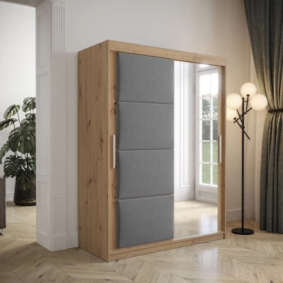 Gardróbszekrény tolóajtóval 150 cm TALIA - artisan tölgy / szürke