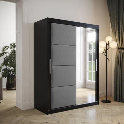 Gardróbszekrény tolóajtóval 150 cm TALIA - fekete / szürke