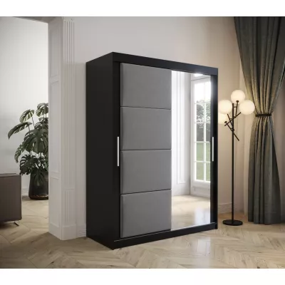 Gardróbszekrény tolóajtóval 150 cm TALIA - fekete / szürke