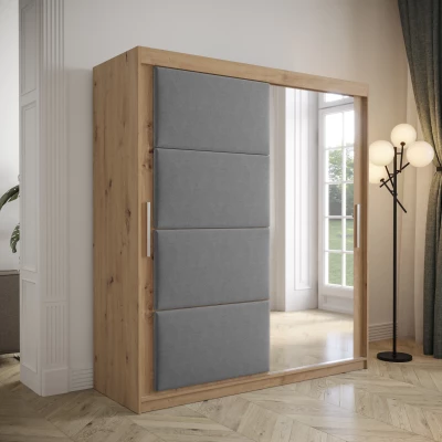 Gardróbszekrény tolóajtóval 180 cm TALIA - artisan tölgy / szürke