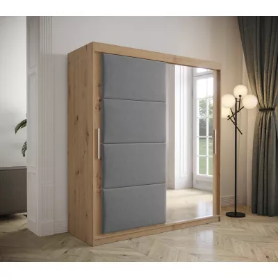 Gardróbszekrény tolóajtóval 180 cm TALIA - artisan tölgy / szürke